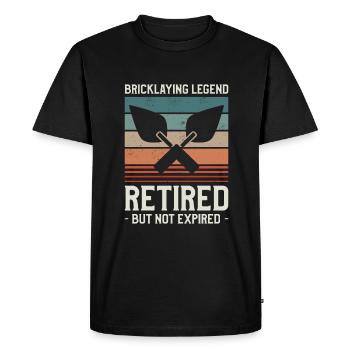 Bricklaying Legend Retired But Not Expired - Men's Premium Organic T-Shirt - black - Front - Nico (187cm)
