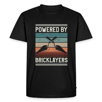 Propulsé par Bricklayers Maçon maçon - T-shirt Premium bio Homme - noir - Devant - Nico (187cm)