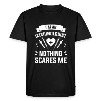I'm An Immunologist Nothing Scares Me Immunology - Men's Premium Organic T-Shirt - black - Front - Nico (187cm)