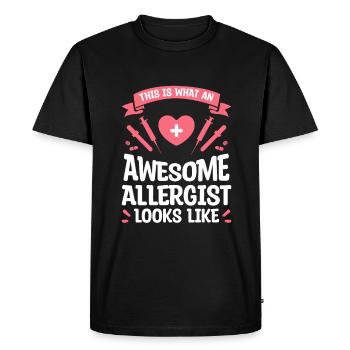 Voici à quoi ressemble un allergologue génial - T-shirt Premium bio Homme - noir - Devant - Nico (187cm)
