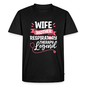 Épouse Mère Thérapeute Légende en thérapie respiratoire Thérapeute - T-shirt Premium bio Homme - noir - Devant - Nico (187cm)
