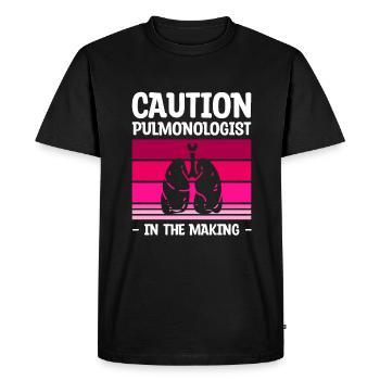 Caution Pulmonologist In The Making Pulmonology - Men's Premium Organic T-Shirt - black - Front - Nico (187cm)