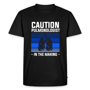 Caution Pulmonologist In The Making Pulmonology - Men's Premium Organic T-Shirt - black - Front - Nico (187cm)