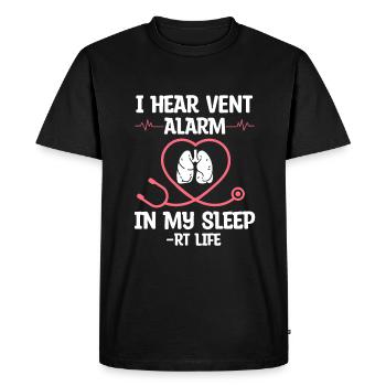 I Heart Vent Alarm In My Sleep RT Life Respiratory - Men's Premium Organic T-Shirt - black - Front - Nico (187cm)