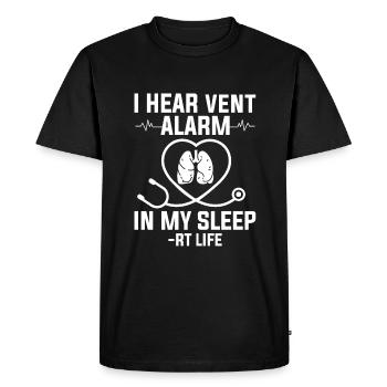 I Heart Vent Alarm In My Sleep RT Life Respiratory - Men's Premium Organic T-Shirt - black - Front - Nico (187cm)