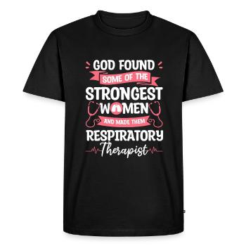 The Strongest Women And Made Them Respiratory - Men's Premium Organic T-Shirt - black - Front - Nico (187cm)