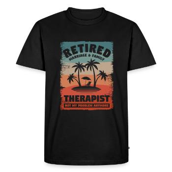 Thérapeute conjugal et familial à la retraite Pas mon problème - T-shirt Premium bio Homme - noir - Devant - Nico (187cm)
