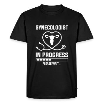 Gynecologist In Progress Please Wait Gynecology - Men's Premium Organic T-Shirt - black - Front - Nico (187cm)