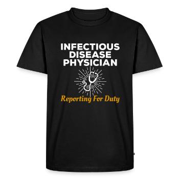 Maladies infectieuses Médecins se présentant au travail - T-shirt Premium bio Homme - noir - Devant - Nico (187cm)