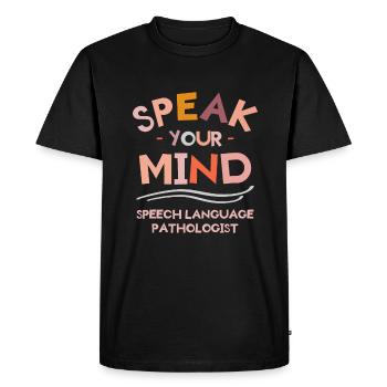 Speak Your Mind Orthophoniste orthophoniste - T-shirt Premium bio Homme - noir - Devant - Nico (187cm)