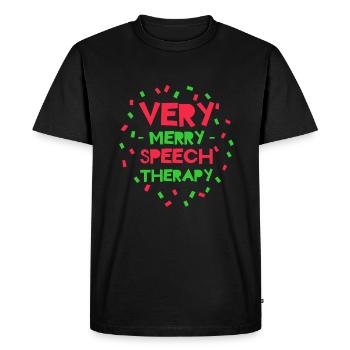 Very Merry Speech Therapy Speech Language - Men's Premium Organic T-Shirt - black - Front - Nico (187cm)