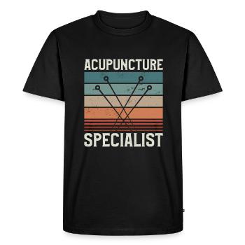 Acupuncture Spécialiste Acupuncteur - T-shirt Premium bio Homme - noir - Devant - Nico (187cm)