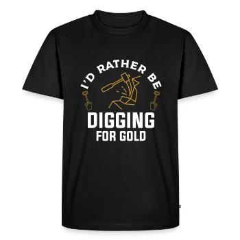 Je préfère creuser pour un mineur de charbon d’or - T-shirt Premium bio Homme - noir - Devant - Nico (187cm)