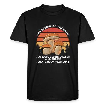 J'ai Juste Besoin D'aller À La Chasse Aux - T-shirt Premium bio Homme - noir - Devant - Nico (187cm)