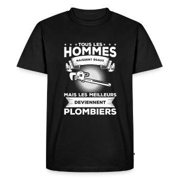 Mais Les Meilleurs Deviennent Plombiers Plomberie - T-shirt Premium bio Homme - noir - Devant - Nico (187cm)