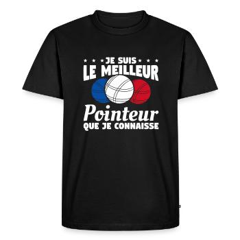 Je Suis Le Meilleur Pointeur Que Je Connaisse - T-shirt Premium bio Homme - noir - Devant - Nico (187cm)