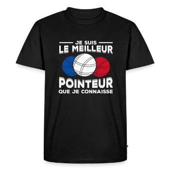 Je Suis Le Meilleur Pointeur Que Je Connaisse - T-shirt Premium bio Homme - noir - Devant - Nico (187cm)