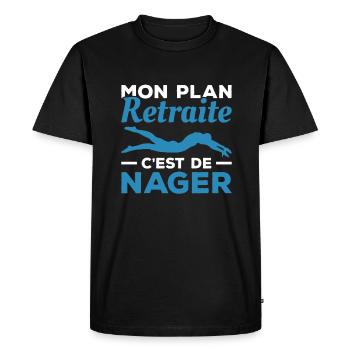 Mon Plan Retraite C'est De Nager Plongeur Plongée - T-shirt Premium bio Homme - noir - Devant - Nico (187cm)