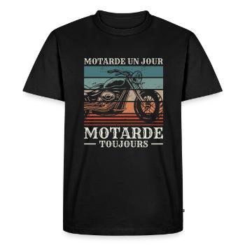 Motarde Un Jour Motarde Toujours Moto - T-shirt Premium bio Homme - noir - Devant - Nico (187cm)