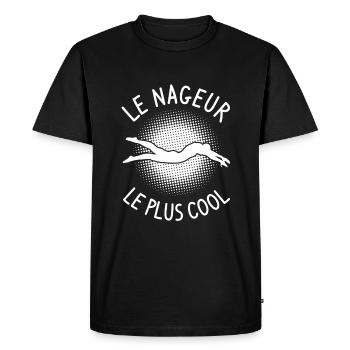 Le Nageur Le Plus Cool Natation - T-shirt Premium bio Homme - noir - Devant - Nico (187cm)