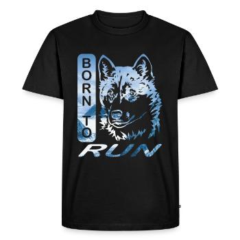 Husky Born to Run Alaska Edition T-Shirt - Männer Premium Bio T-Shirt - Schwarz - Vorne - Nico (187cm)