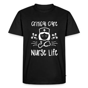 Infirmière en soins intensifs Life Infirmières en soins intensifs CCRN - T-shirt Premium bio Homme - noir - Devant - Nico (187cm)
