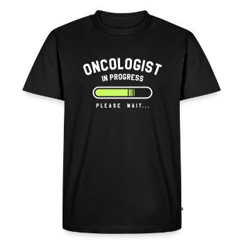 Oncologue en cours Veuillez patienter Oncologie - T-shirt Premium bio Homme - noir - Devant - Nico (187cm)