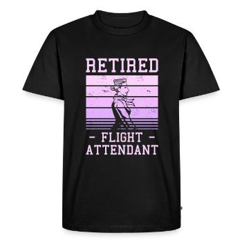 Retired Flight Attendant Aviation Retirement - Men's Premium Organic T-Shirt - black - Front - Nico (187cm)