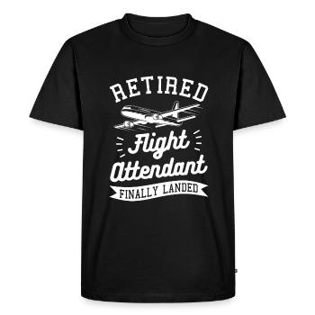 Une hôtesse de l’air à la retraite a finalement atterri hôtesse de l’air - T-shirt Premium bio Homme - noir - Devant - Nico (187cm)
