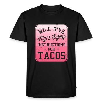 Donnera des instructions de sécurité de vol pour les tacos - T-shirt Premium bio Homme - noir - Devant - Nico (187cm)