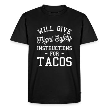 Donnera des instructions de sécurité de vol pour les tacos - T-shirt Premium bio Homme - noir - Devant - Nico (187cm)