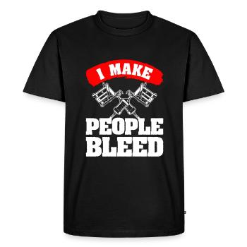 Je fais saigner les gens tatouages tatoueur - T-shirt Premium bio Homme - noir - Devant - Nico (187cm)