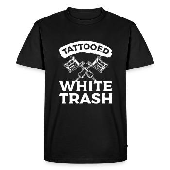 Tatouage blanc Trash Tattoos Tattoo Lover - T-shirt Premium bio Homme - noir - Devant - Nico (187cm)