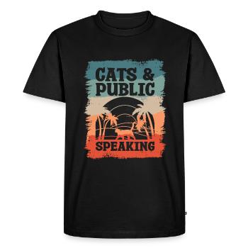 Cats & Public Speaking Speech Speaker - Men's Premium Organic T-Shirt - black - Front - Nico (187cm)