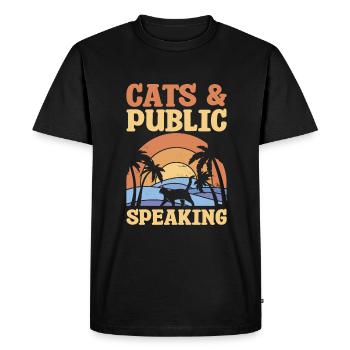 Chats et prise de parole en public Haut-parleur - T-shirt Premium bio Homme - noir - Devant - Nico (187cm)