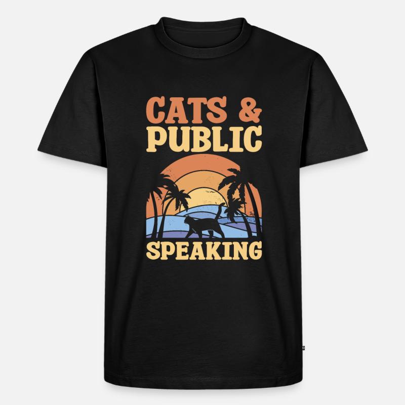 Katzen & Öffentliches Reden Redner - Männer Premium Bio T-Shirt - Schwarz