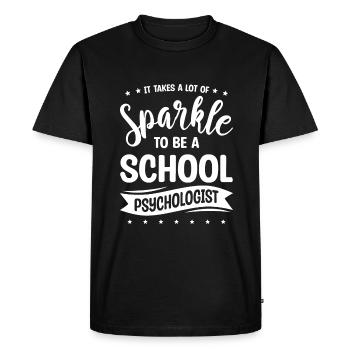 Il faut beaucoup d’éclat pour être une école - T-shirt Premium bio Homme - noir - Devant - Nico (187cm)