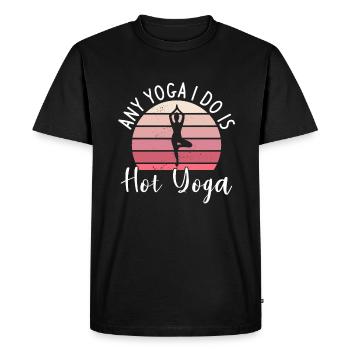 Tout yoga que je fais est une méditation de yoga chaud - T-shirt Premium bio Homme - noir - Devant - Nico (187cm)