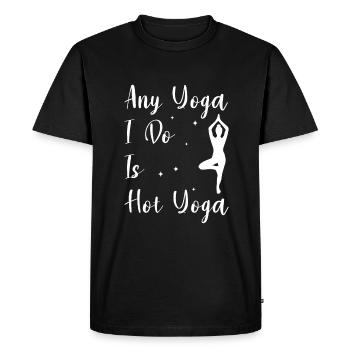 Tout yoga que je fais est une méditation de yoga chaud - T-shirt Premium bio Homme - noir - Devant - Nico (187cm)