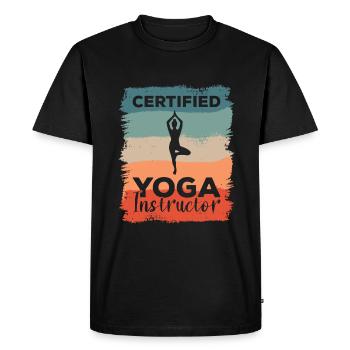 Instructeur de yoga certifié Méditation - T-shirt Premium bio Homme - noir - Devant - Nico (187cm)