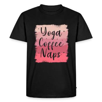 Yoga Café Siestes Méditation - T-shirt Premium bio Homme - noir - Devant - Nico (187cm)