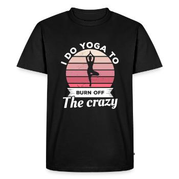 Je fais du yoga pour brûler la méditation folle - T-shirt Premium bio Homme - noir - Devant - Nico (187cm)