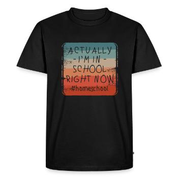 En fait, je suis à l’école en ce moment Tutorat - T-shirt Premium bio Homme - noir - Devant - Nico (187cm)