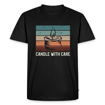 Bougie avec soin cire artisanat bougies d’artisanat - T-shirt Premium bio Homme - noir - Devant - Nico (187cm)