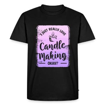 J’aime vraiment faire des bougies Okay Craft - T-shirt Premium bio Homme - noir - Devant - Nico (187cm)