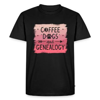 Coffee Dogs And Genealogy Généalogiste Généalogistes - T-shirt Premium bio Homme - noir - Devant - Nico (187cm)