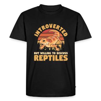 Introverted But Willing To Discuss Reptiles - Men's Premium Organic T-Shirt - black - Front - Nico (187cm)