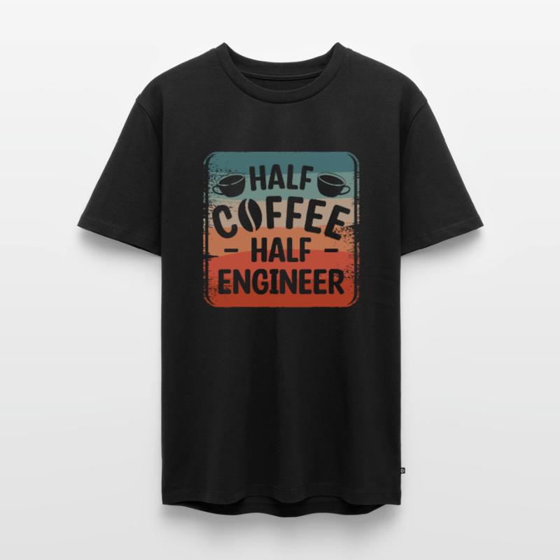 Half Coffee Half Engineer Engineering Men's Premium Organic T-Shirt