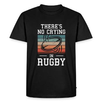 Rétro Il n’y a pas de pleurs dans le rugby - T-shirt Premium bio Homme - noir - Devant - Nico (187cm)
