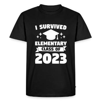 J’ai survécu à la remise des diplômes de la classe élémentaire de 2023 - T-shirt Premium bio Homme - noir - Devant - Nico (187cm)